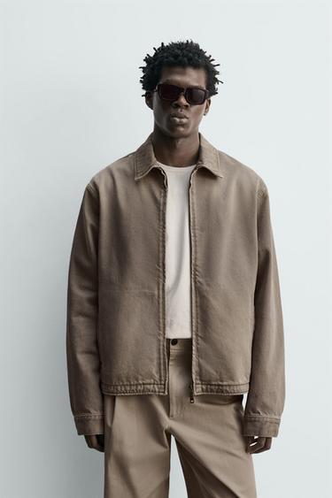 ДЪНКОВО ЯКЕ REGULAR FIT С ЦИП - Кафяв / Сивокафяв от Zara