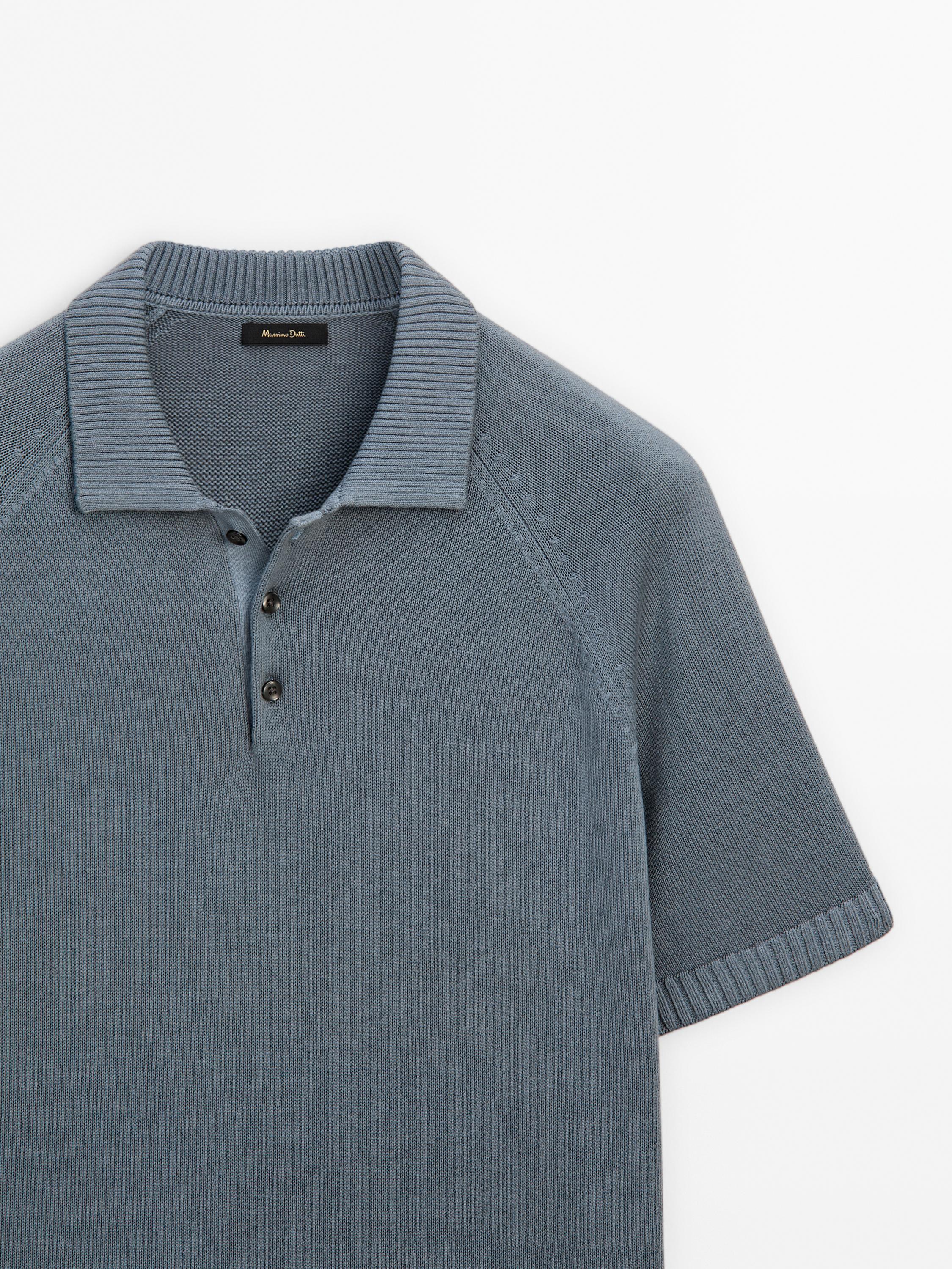 Short sleeve knit polo shirt - Grays | ZARA Canada