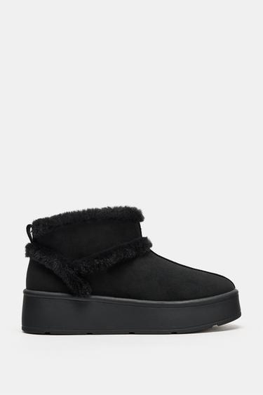 BOTÍN SOFT EFECTO PELO - Negro de Zara