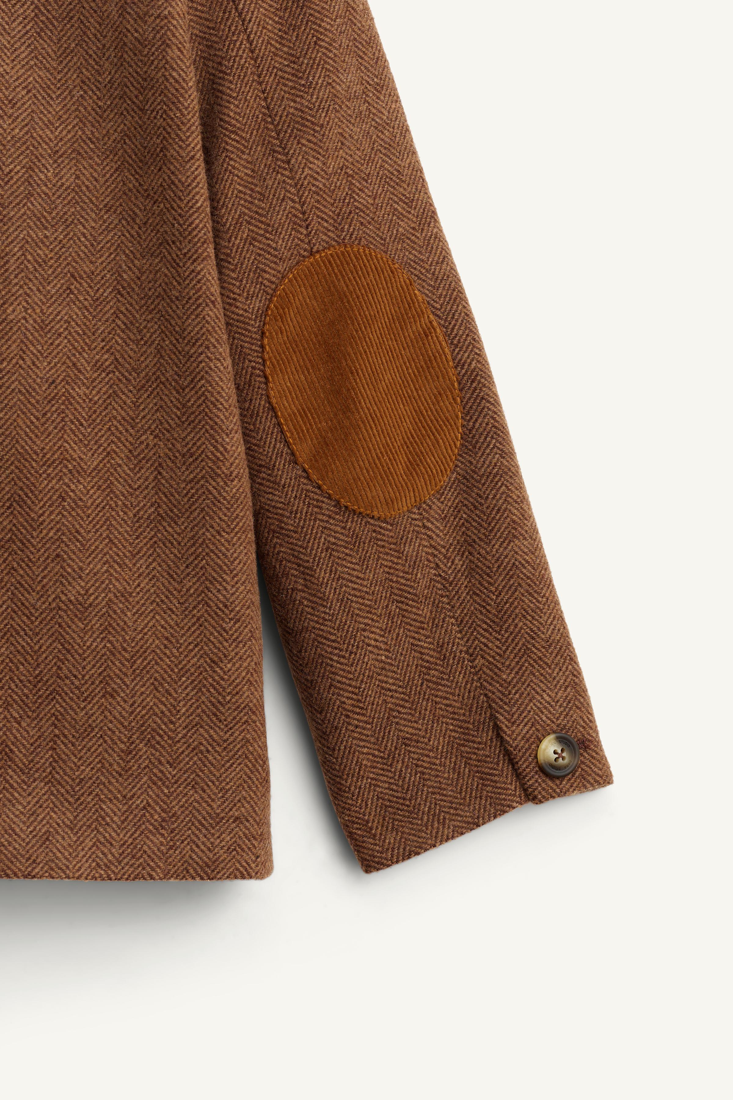 LIMITED EDITION HERRINGBONE BLAZER WITH ELBOW PATCHES AND WOOL