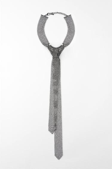 ŠTRASOVÝ KRAVATOVÝ NÁHRDELNÍK - Stříbrná od Zara