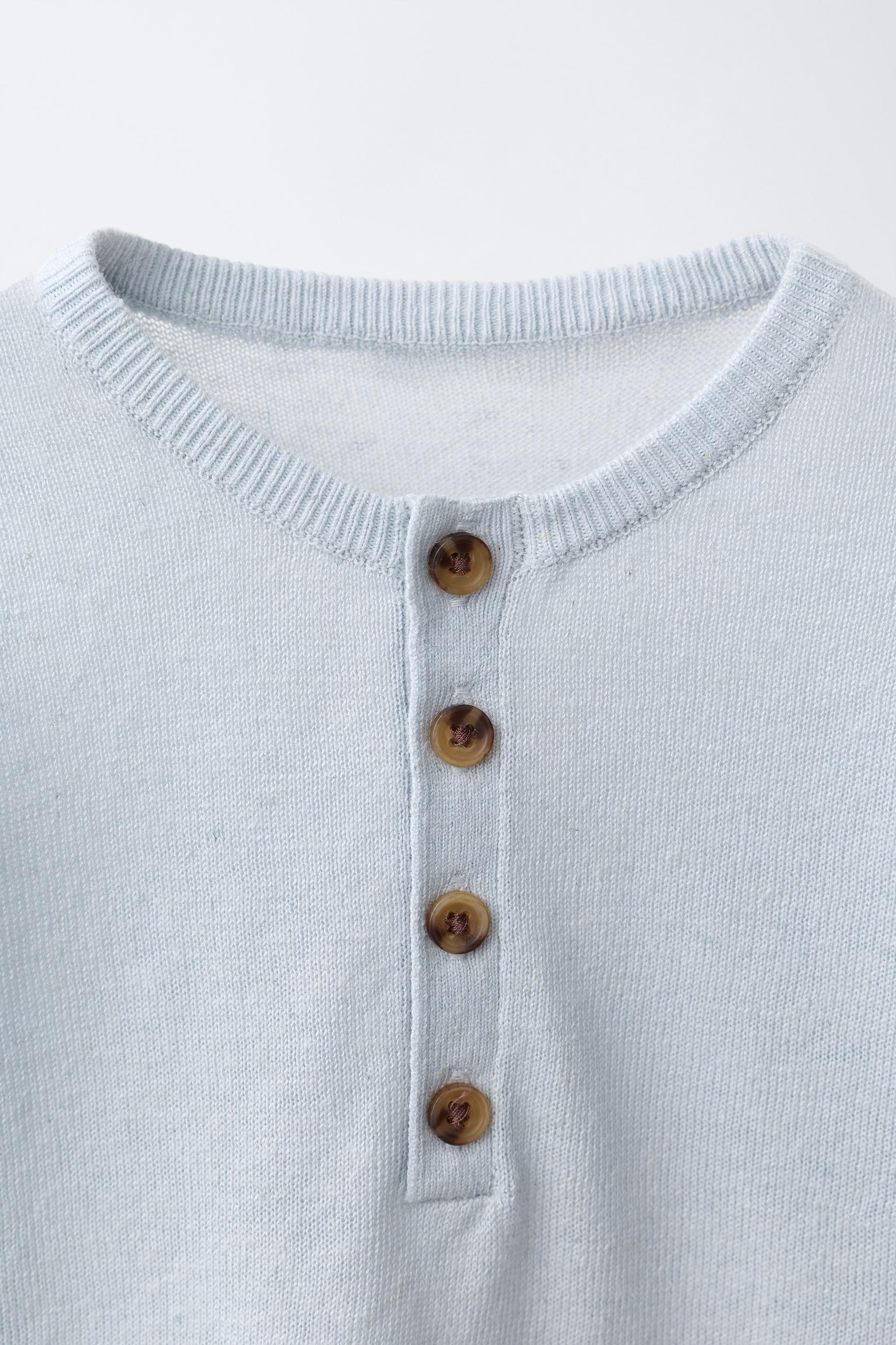 KNIT HENLEY SHIRT WITH LINEN AND COTTON
