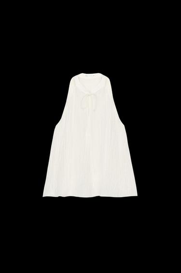 100% LINEN HALTER TOP ZW COLLECTION - Ecru by Zara - Image 0