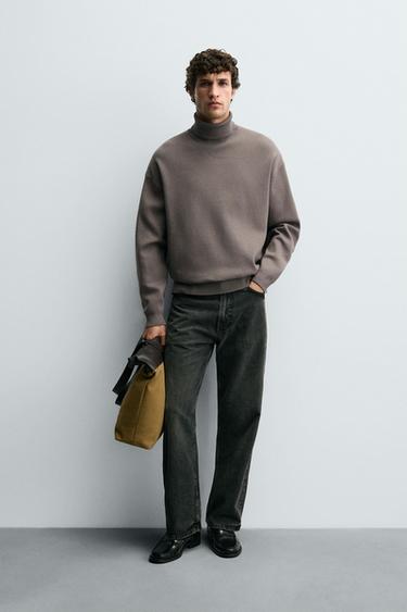 SOFT HIGH NECK SWEATER - Cement by Zara