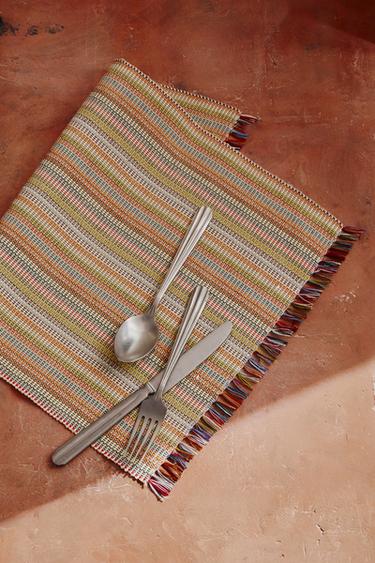 LOT SETS DE TABLE COTON RAYURES (LOT DE 2) - Orange de Zara - Image 5