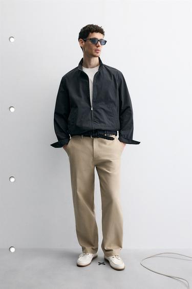 جاكيت BOMBER بقصة عادية ومربعات - أزرق الخاص بـ Zara