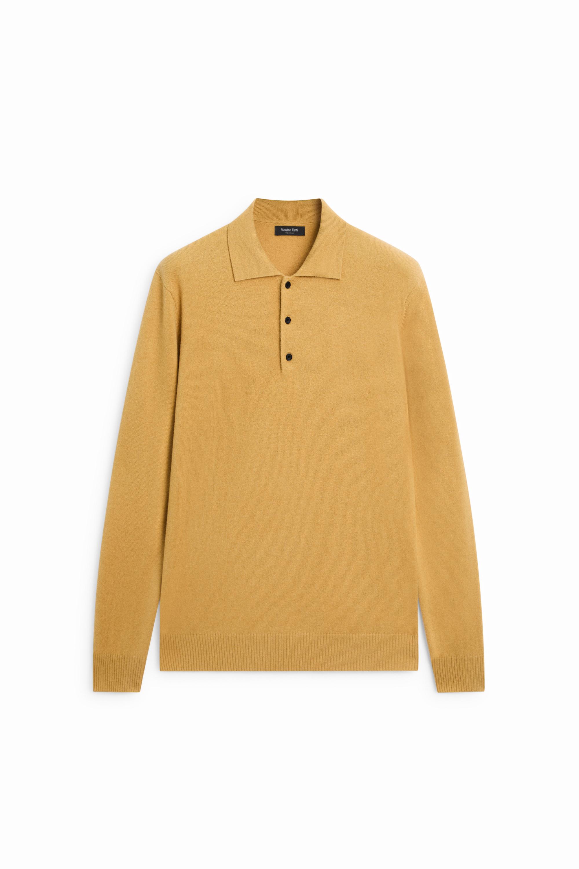Wool cashmere blend polo sweater - Mustard | ZARA United States