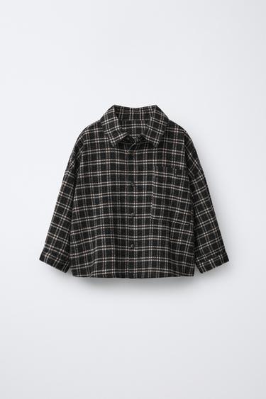 CHECK SHIRT WITH POCKET - Black by Zara - Image 0