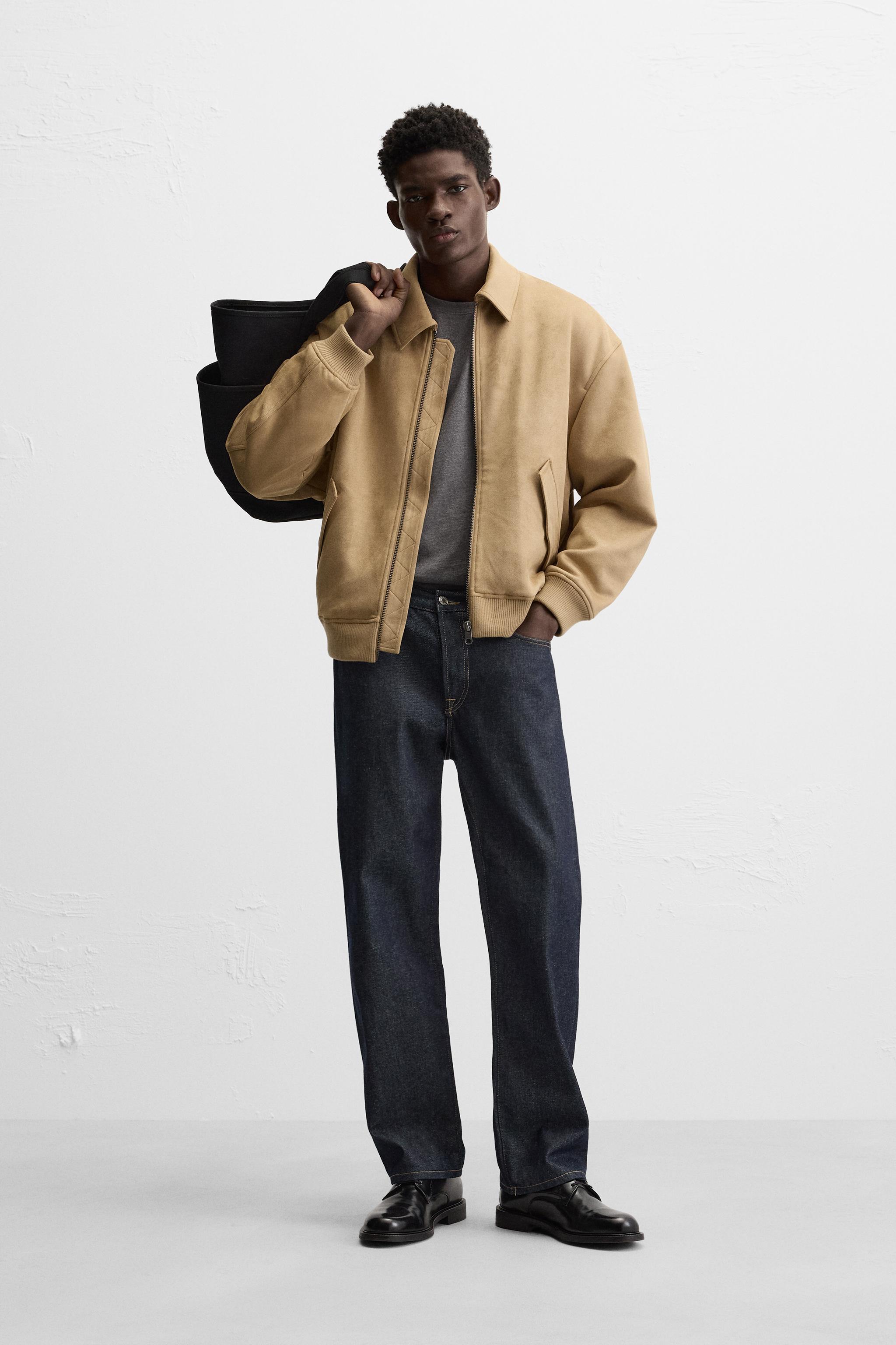 Faux suede bomber jacket zara online