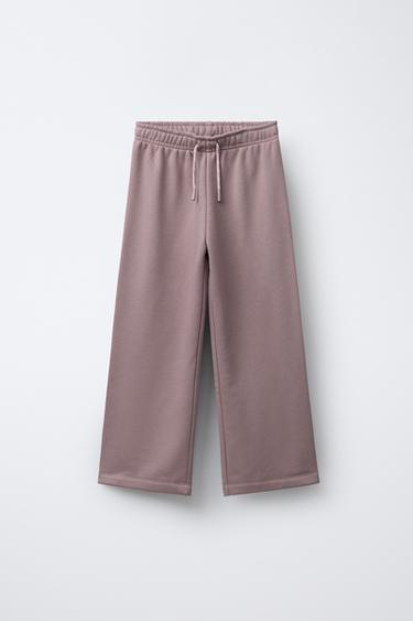 WIDE-LEG FLEECE TROUSERS - Pink by Zara