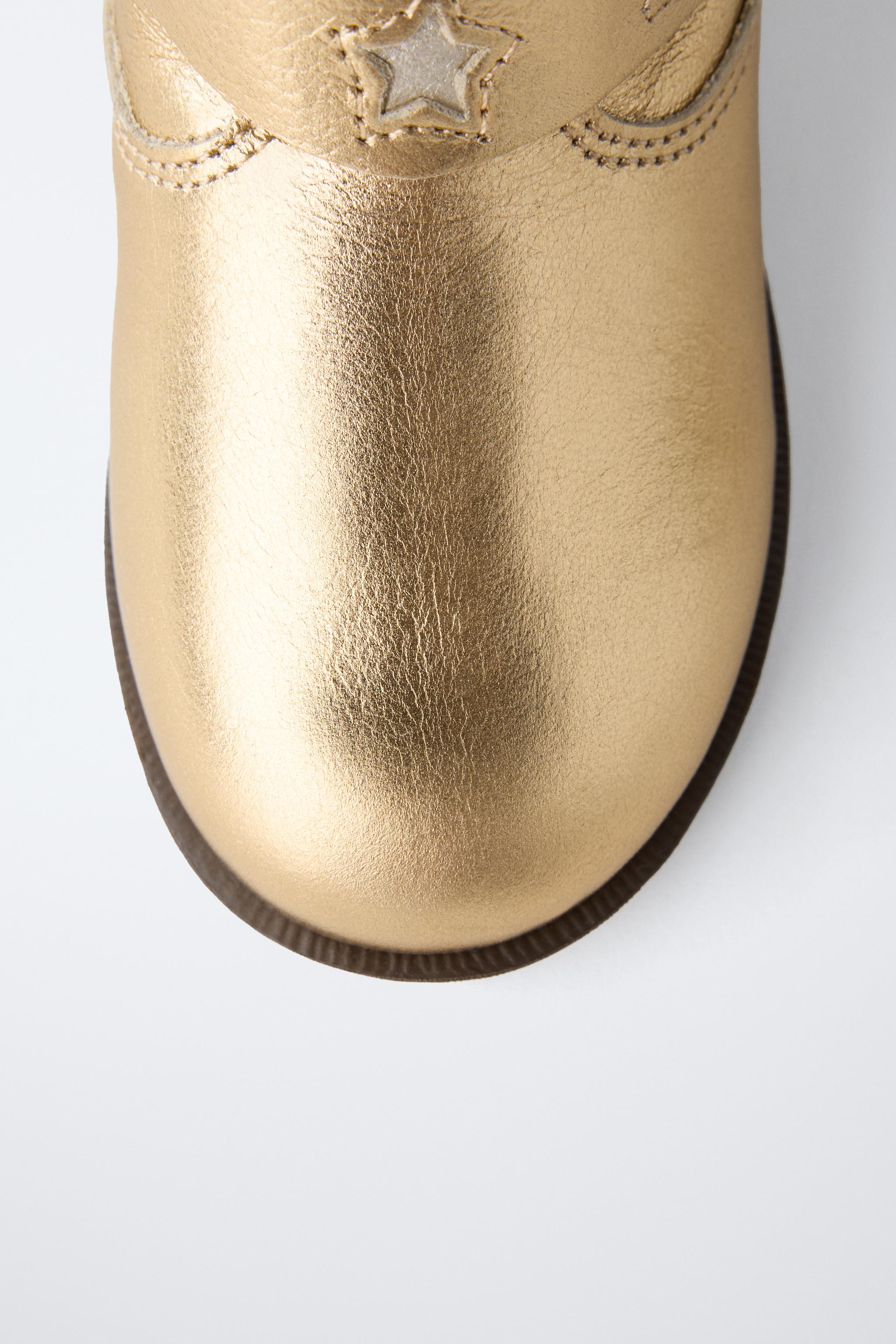 METALLIC LEATHER BOOTS - Gold | ZARA United States METALLIC LEATHER BOOTS - Gold | ZARA United States