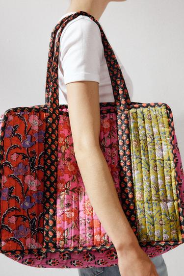 FLORAL PRINT PADDED BAG - Fuchsia by Zara - Image 1