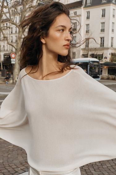 KNIT VOLUME SLEEVE TOP - Mid-ecru by Zara - Image 4