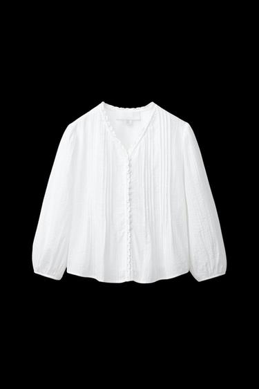 ROMANTIC SHIRT WITH PINTUCKS - White by Zara - Image 0