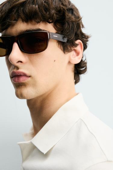 POLO STRUCTURÉ EN PIQUÉ - Blanc cassé de Zara - Image 5