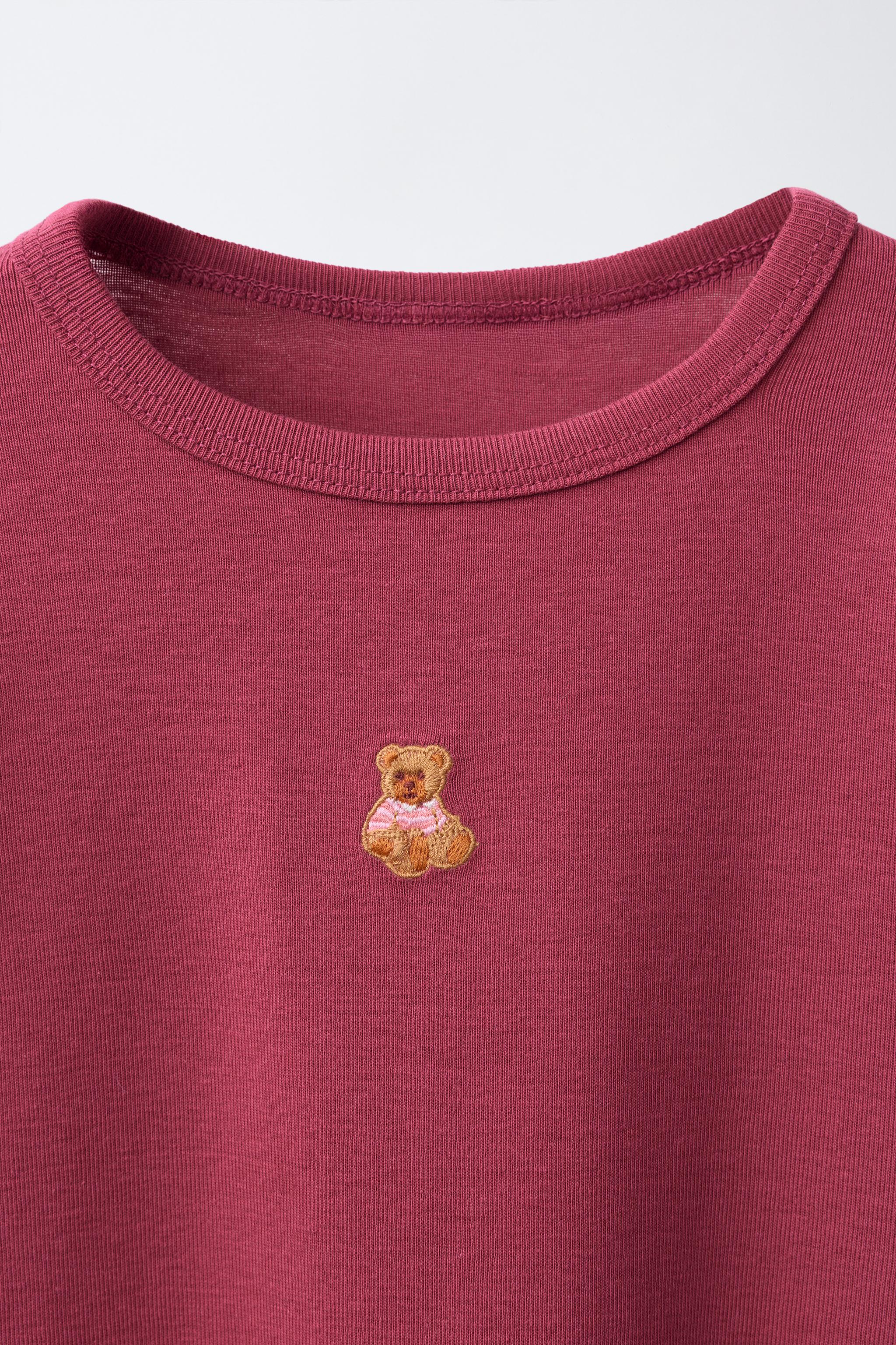EMBROIDERED ANIMAL STRIPED T-SHIRT