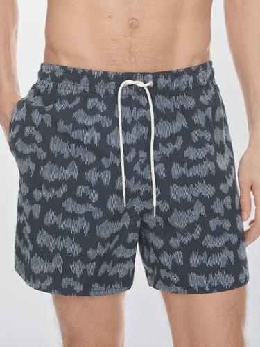 Zara Printed swimming trunks - Navy blue - Image 0