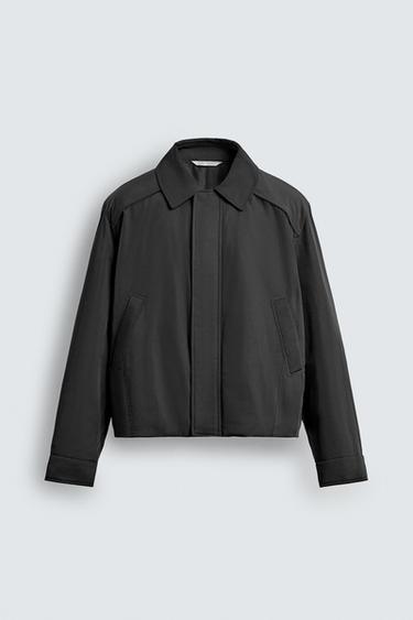 퀼팅 하이테크 오버셔츠 - Zara 다크 그레이