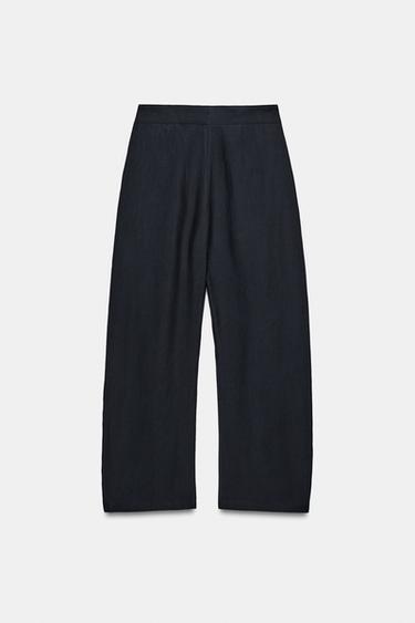 HOSE MIT WEITEM BEIN UND BUNDFALTEN – ZW COLLECTION - Marineblau von Zara