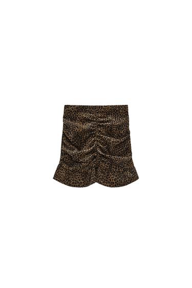 CORDUROY ANIMAL PRINT SKIRT