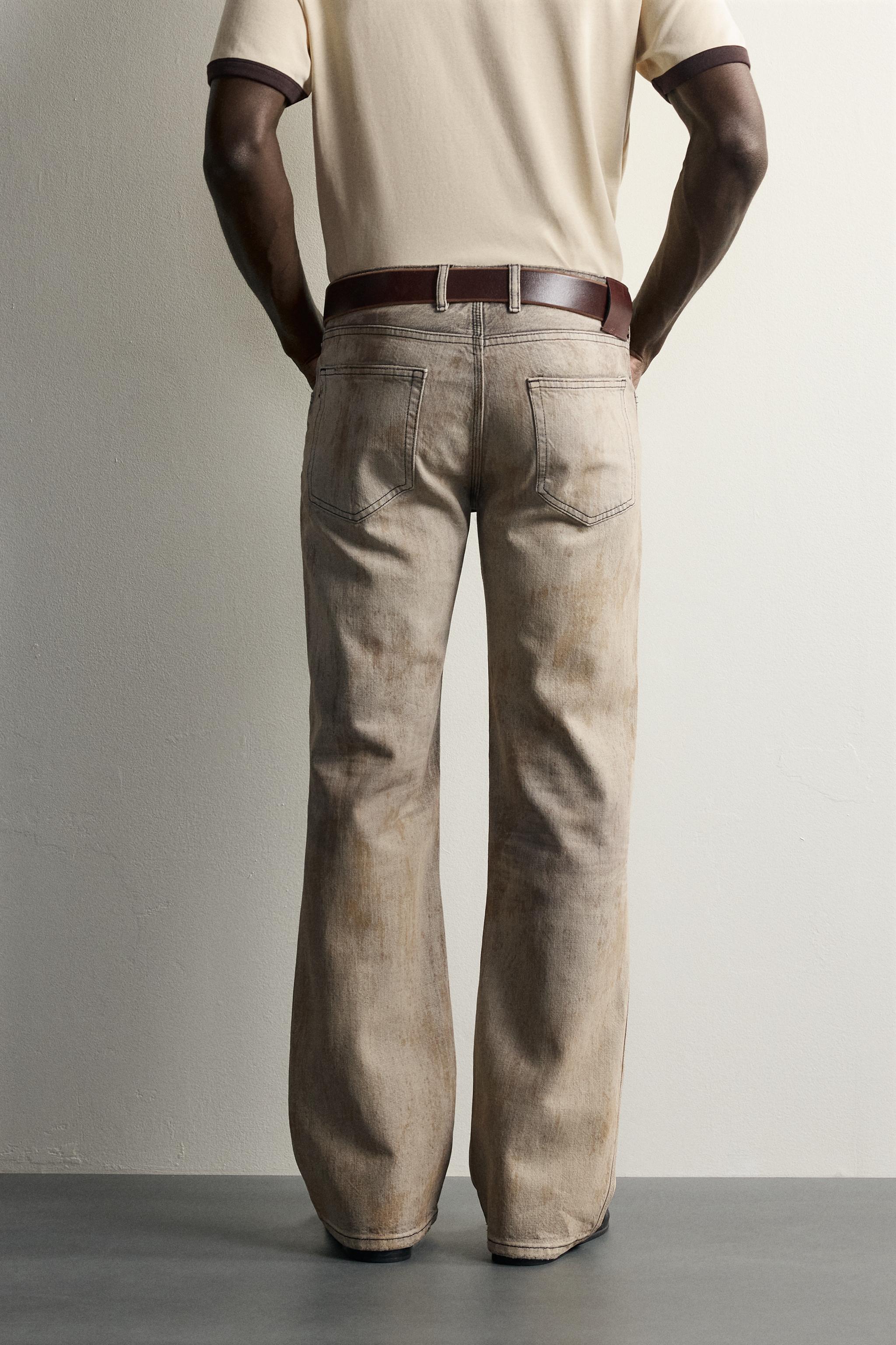 Мужские джинсы Zara LOW-RISE VINTAGE-EFFECT BOOTCUT JEANS — фото 3