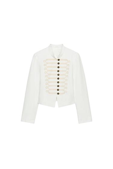 Zara FITTED FIREMAN CLASP JACKET - White