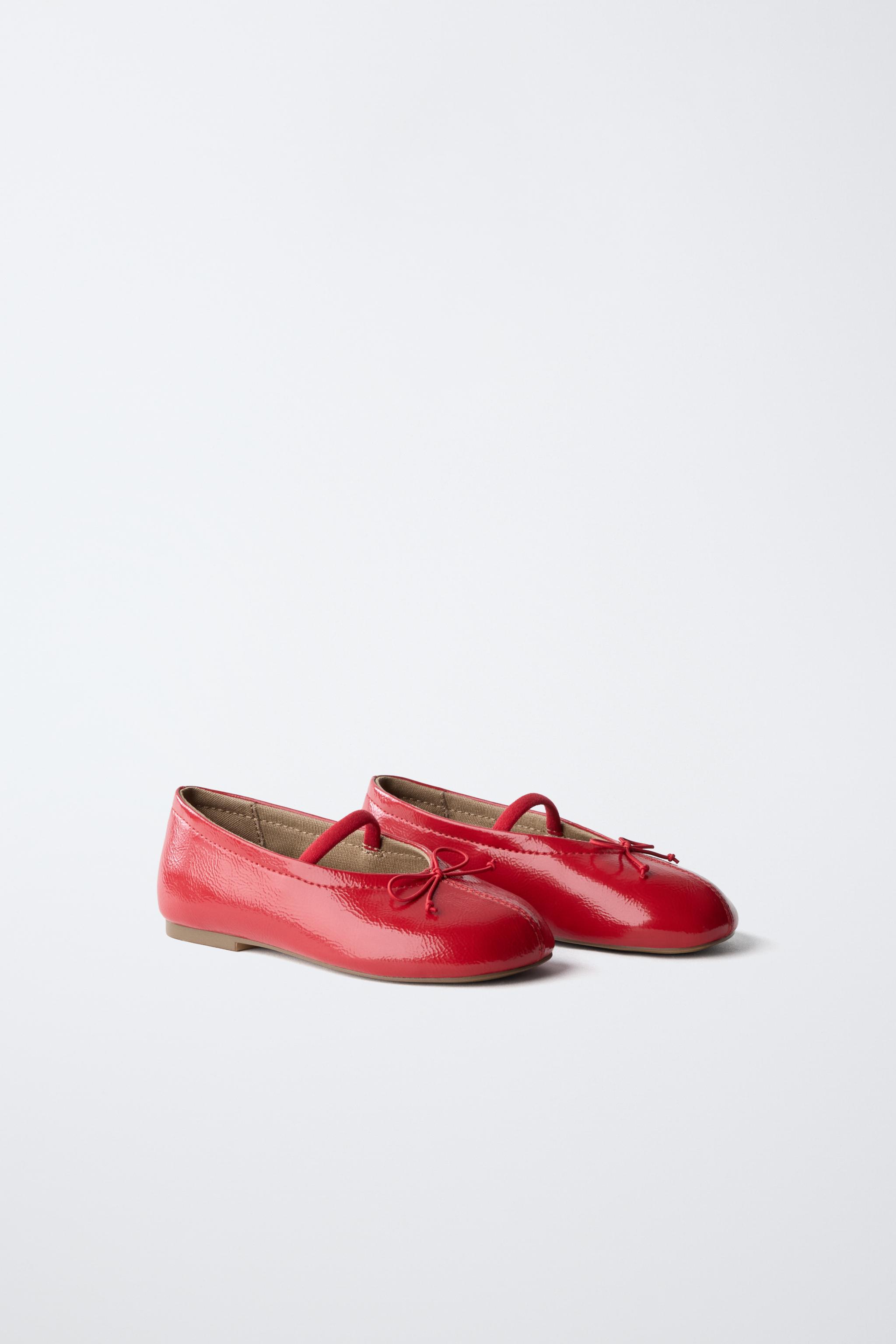 BOW BALLERINA FLATS — Red