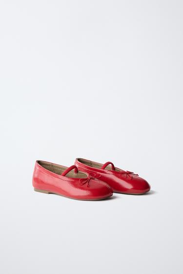 BOW BALLERINA FLATS — Red 2