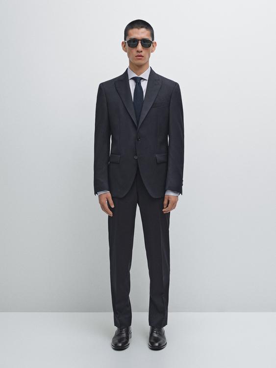 Plain wool suit blazer