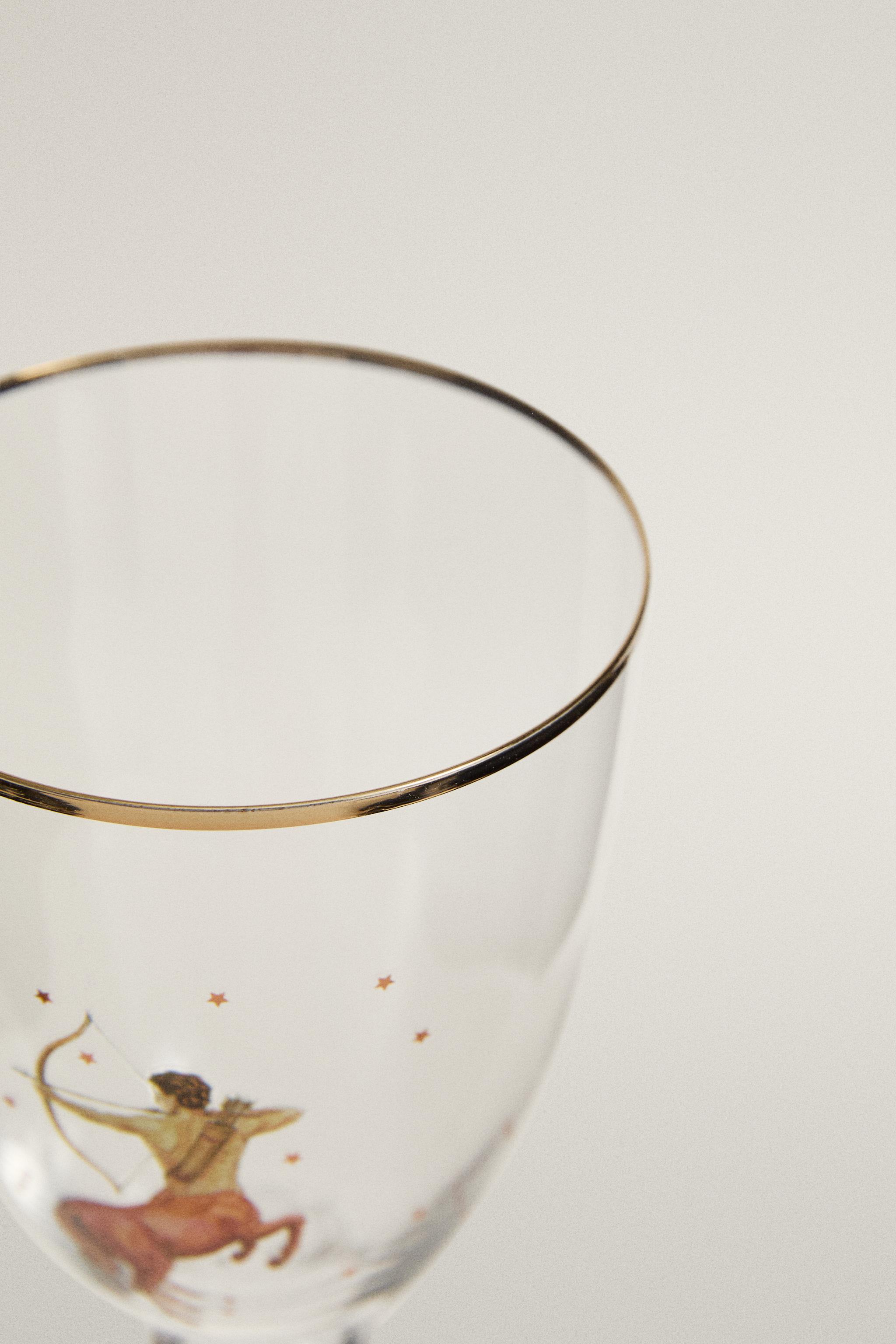 SAGITTARIUS ZODIAC WINE GLASS | MARISA BERENSON — Transparent