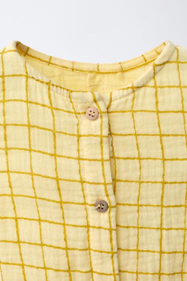 BODY COURT À CARREAUX - Jaune de Zara - Image 2