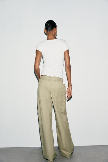 SQUARE NECK T-SHIRT - White by Zara - Image 4
