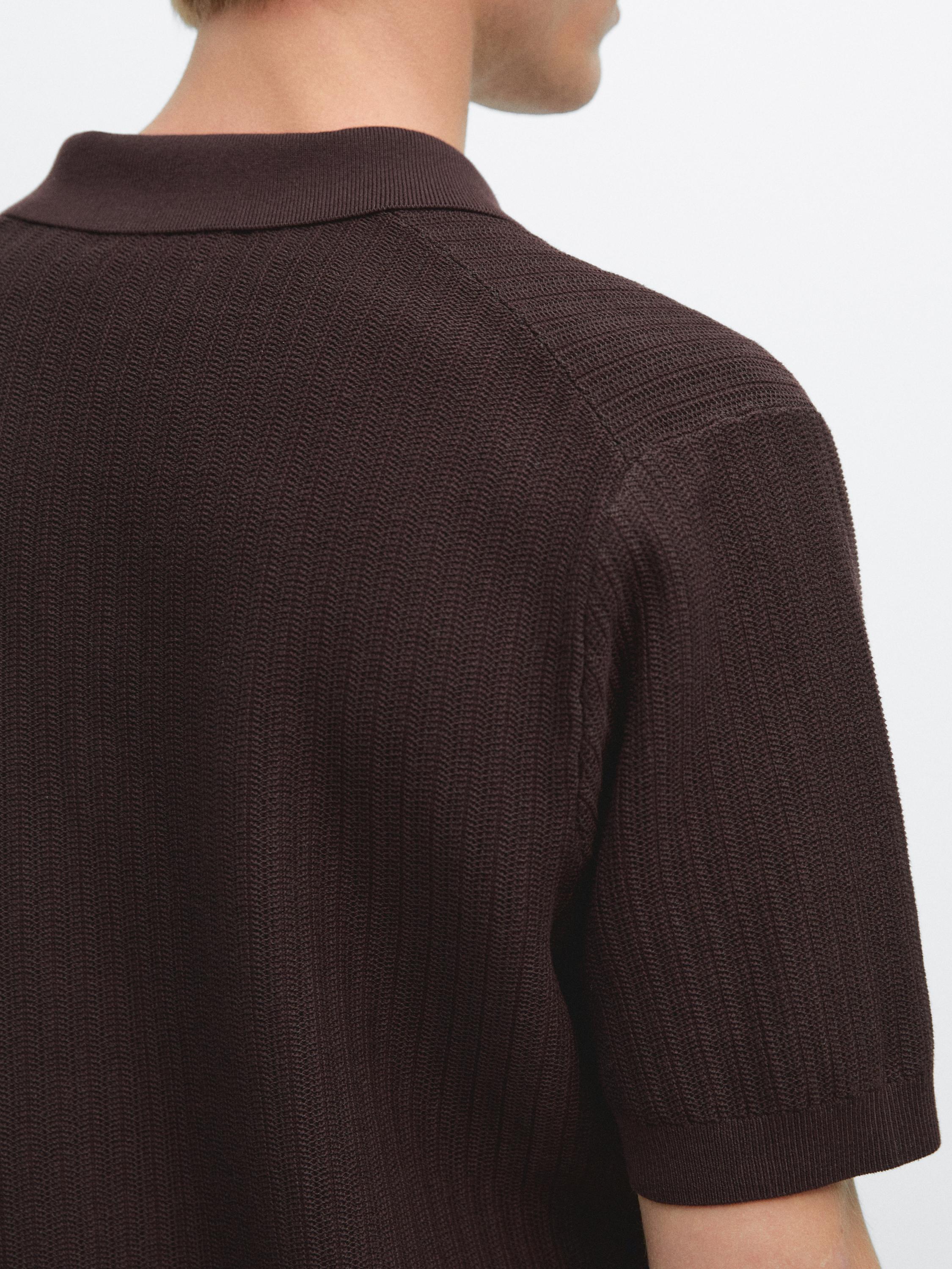 Jacquard knit polo sweater