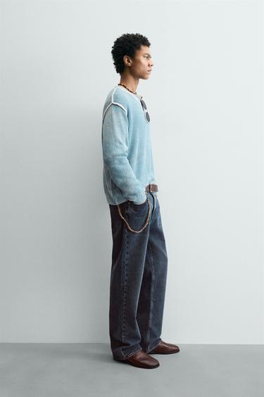 PULL RÉVERSIBLE COUPE DÉCONTRACTÉE - Bleu clair de Zara - Image 3