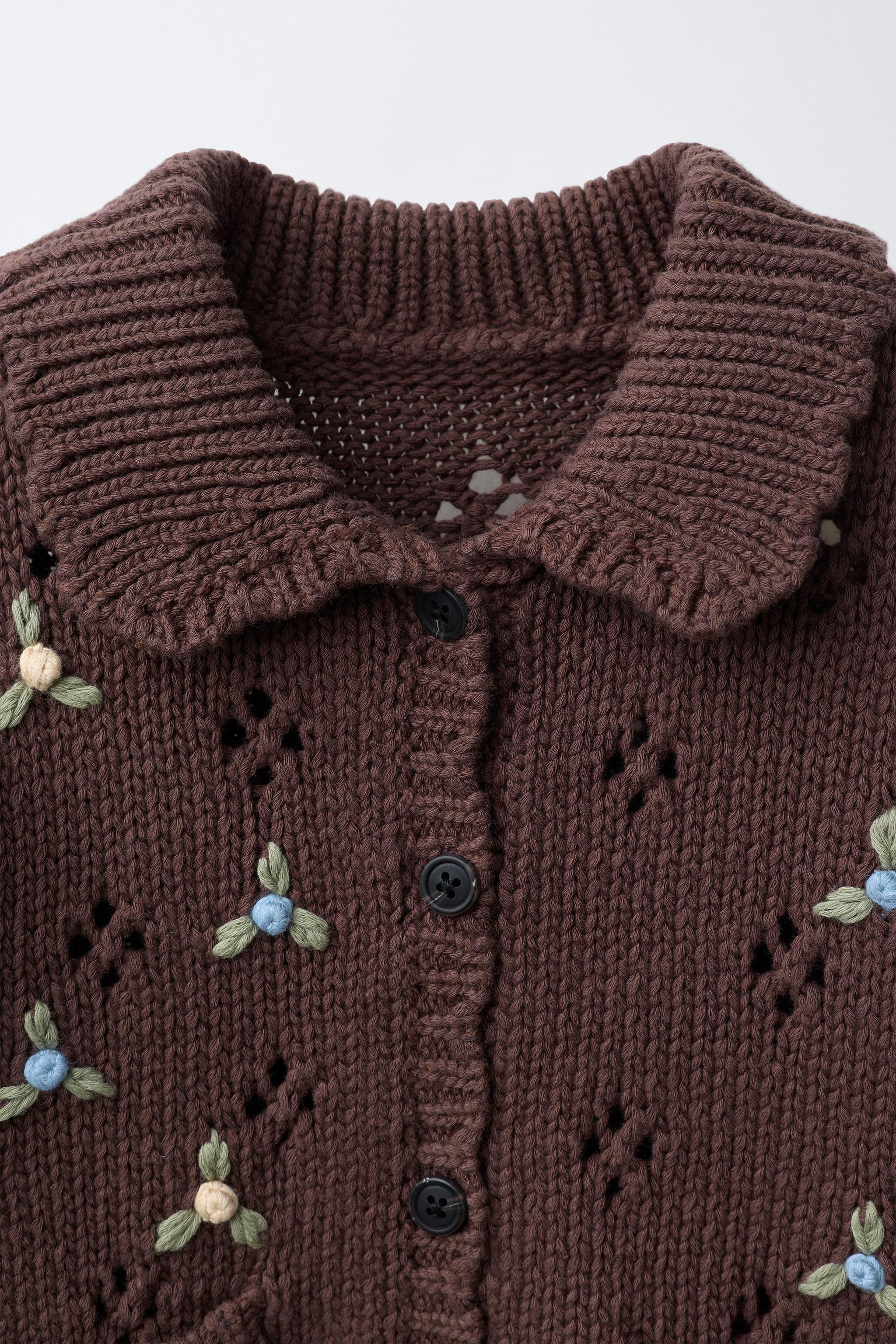 EMBROIDERED KNIT CARDIGAN