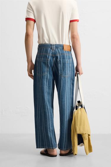 STRIPED RELAXED FIT JEANS - Blue by Zara - Image 3