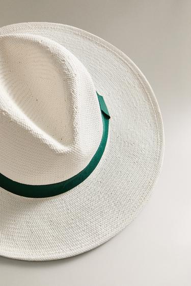 PAPER HAT WITH CONTRAST RIBBON - Ecru by Zara - Image 2