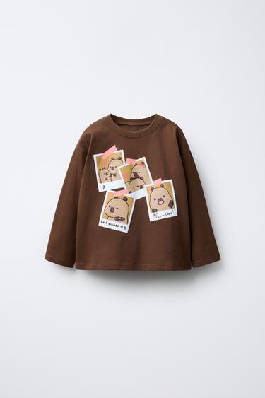 CAPIBARA CAPYFUN © PRINTED T-SHIRT - Chocolate by Zara