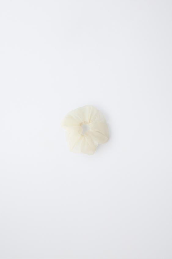 ORGANZA ELASTIC SCRUNCHIE - White by Zara - Image 0