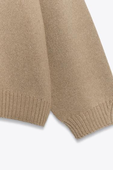 OVERSIZED KNIT SWEATER - Light beige by Zara - Image 8