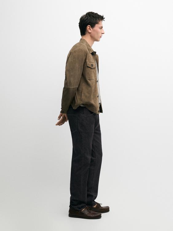 Distressed effect leather jacket with pockets from Zara - $590