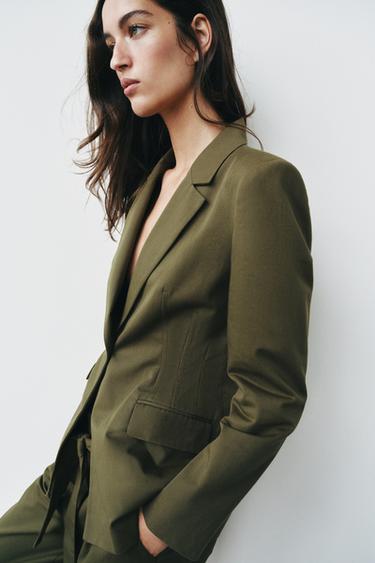 BUTTONED POCKET BLAZER - Khaki by Zara