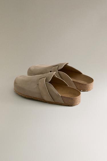 SABOTS CUIR LANIÈRE - Vert de Zara - Image 4