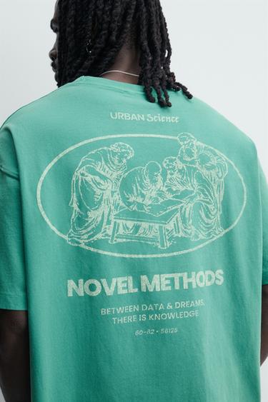 RELAXED FIT WASHED PRINTS T-SHIRT - Light green by Zara - Image 6