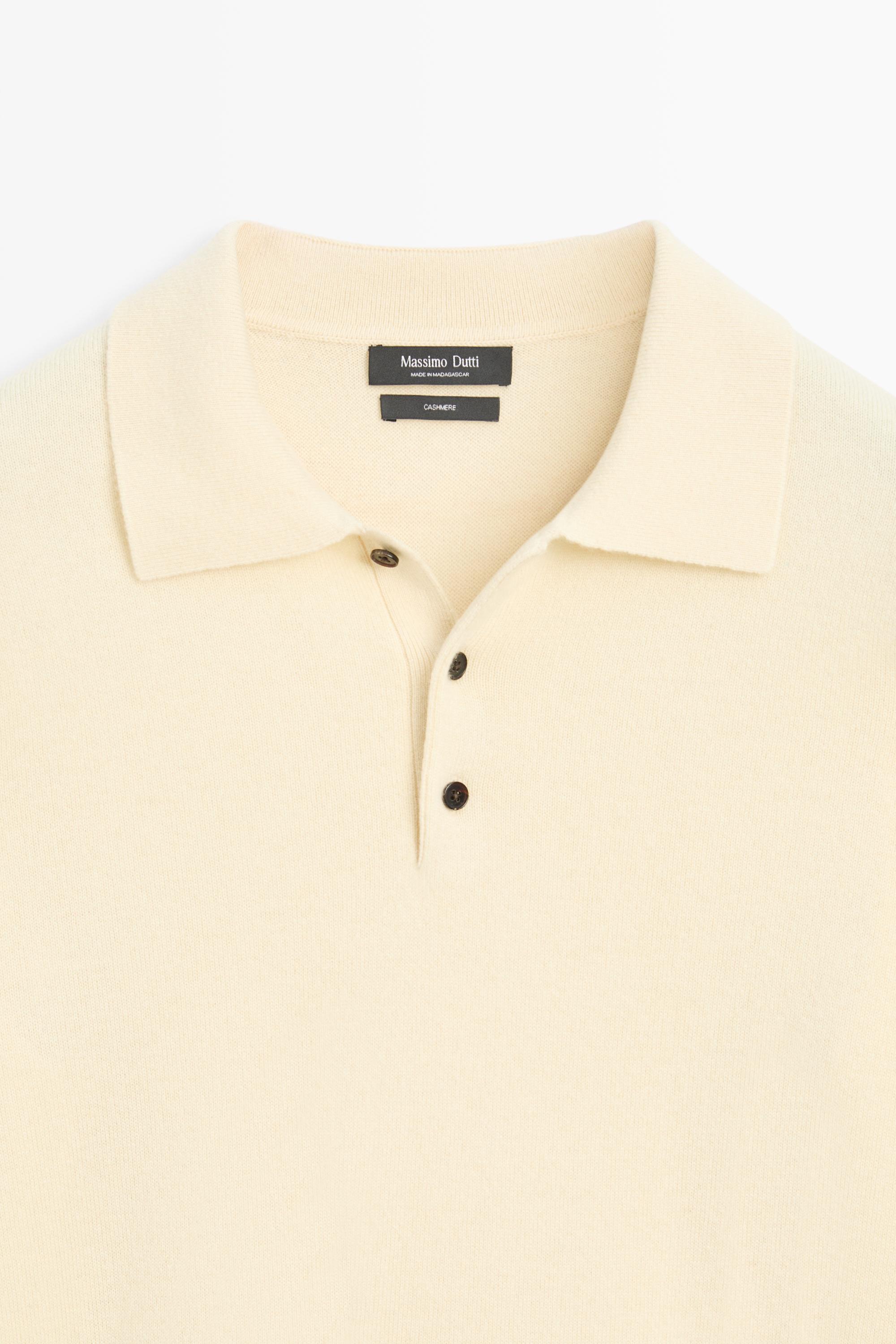 Pull polo en maille 100 % cachemire