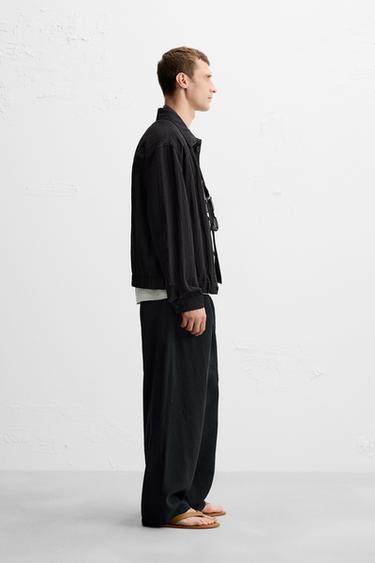 VESTE FLUIDE EFFET FROISSÉ - Noir de Zara - Image 3