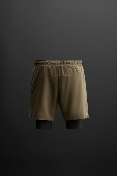 2-IN-1 TRAINING SHORTS - Dark khaki de Zara - Image 6