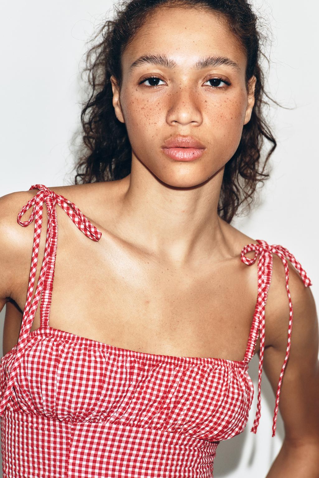 GINGHAM RUCHED TOP - image 2