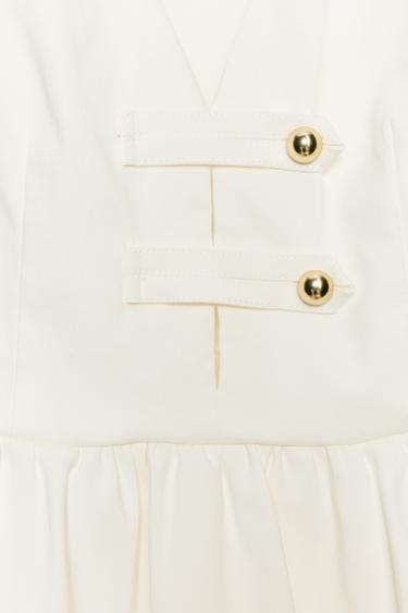 PEPLUM TOP WITH GOLD BUTTONS - Oyster-white by Zara - Image 7