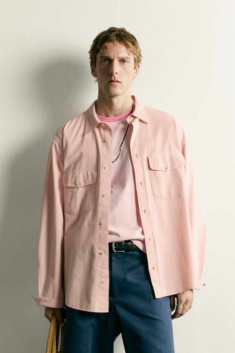 Camisa con bolsillo corte relajado 2